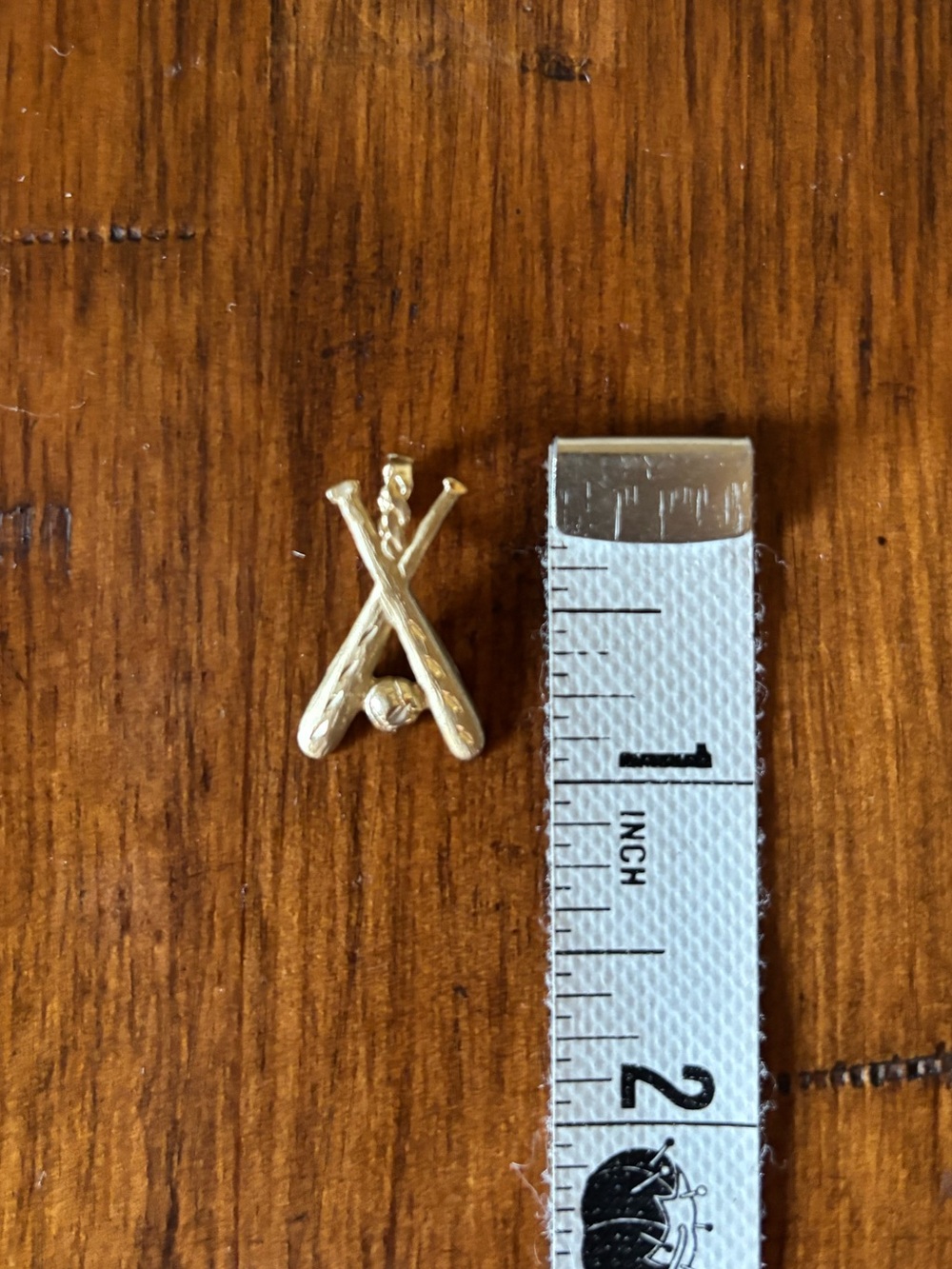 14k Gold Baseball Bats & Ball Pendant Charm - Picture 8 of 9
